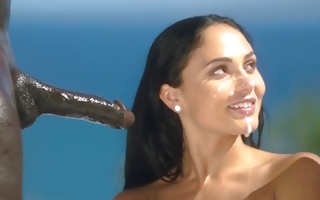 Ariana Marie outdoors banged with two black dicks